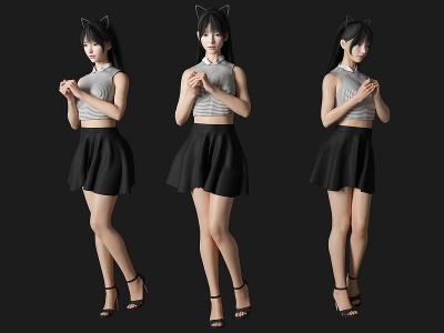 现代气质美女人物模型3d模型