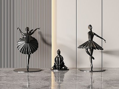 现代芭蕾舞演员雕塑模型3d模型