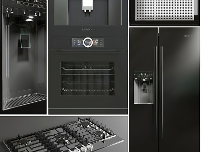 现代冰箱冰柜家用电器模型3d模型