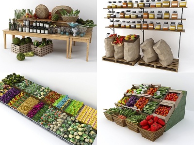 3d生鲜超市蔬菜水果货架模型