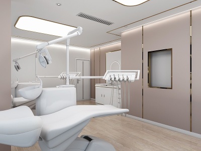 3d现代牙科诊室牙床洗手台模型