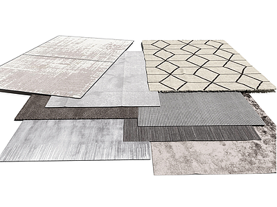 新中式地毯组合模型3d模型