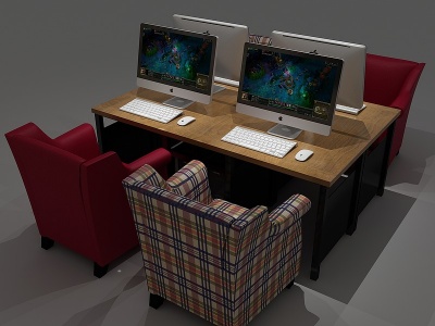 3d现代电脑桌模型