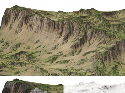 3d现代山脉大山模型