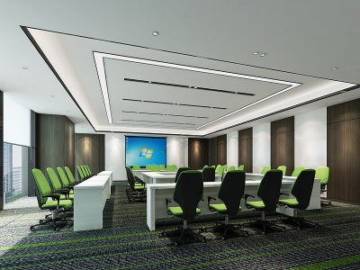 3d现代风格大会议室模型