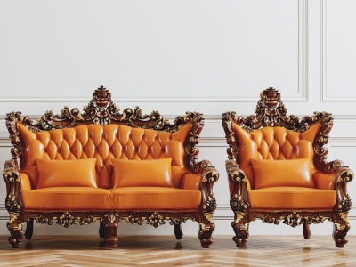 法式沙发组合3d模型