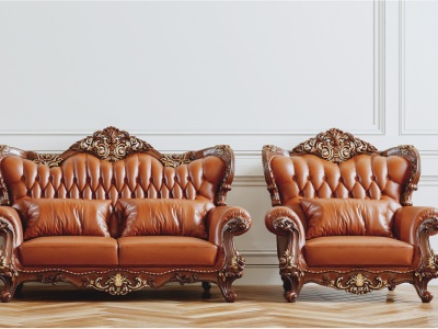 3d法式沙发组合模型