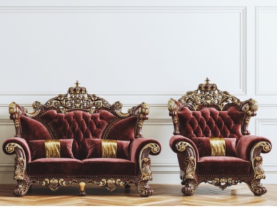 法式沙发组合3d模型
