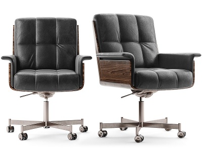 3d现代高档皮革办公椅模型