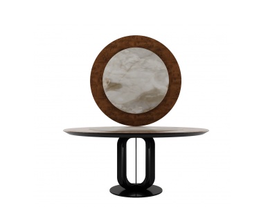 3d现代圆形餐桌摆台模型