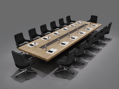 3d现代会议桌组合模型