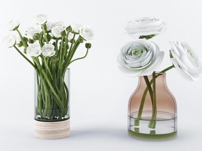 现代花艺玻璃花瓶模型3d模型