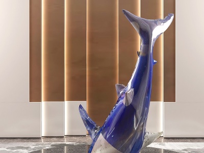 现代鲸鱼雕塑模型3d模型