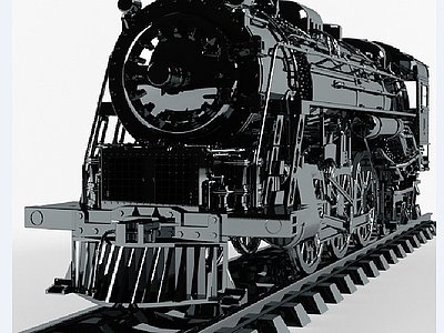 经典黑色火车头模型3d模型