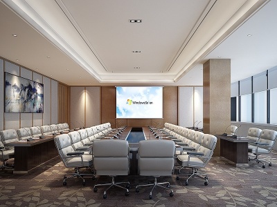 3d现代视频办公会议室模型