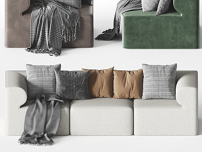 3d现代组合沙发模型