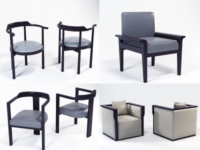 新中式单椅模型3d模型