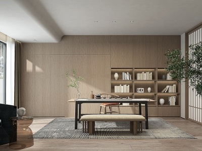 3d现代茶室休息室模型