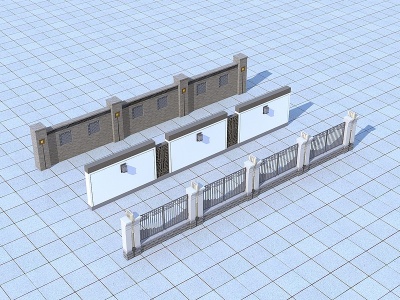 铁艺栏杆护栏围栏模型3d模型