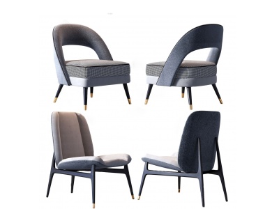 3d现代轻奢椅子组合模型