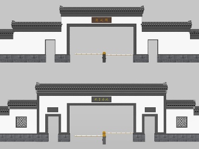 中式古典大门模型3d模型
