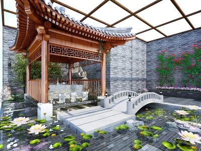 3d凉亭中式建筑模型