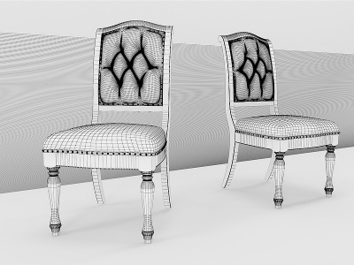 3d欧式客厅餐椅模型