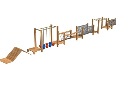 木质拓展儿童乐园3d模型