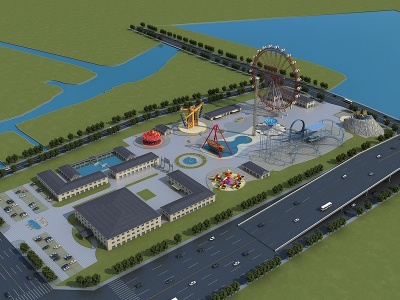 新古典游乐场游乐园模型3d模型