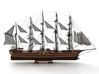 现代风格帆船装饰品模型3d模型