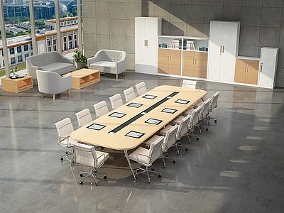 会议室办公家具会议桌模型3d模型