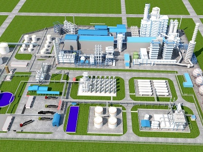 3d现代工业厂房模型