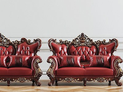 3d法式沙发组合模型