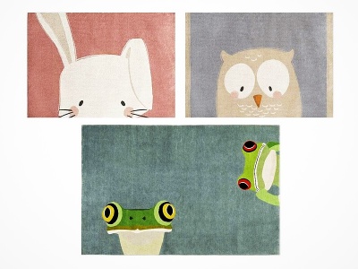 3d现代儿童动物卡通地毯模型