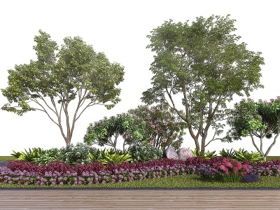 3d现代景观树行道树模型