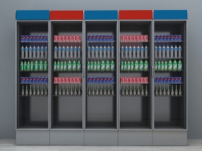 3d现代商场冰箱冰柜饮料柜模型