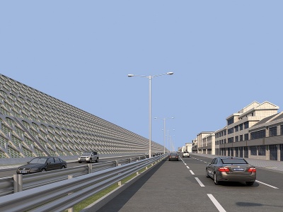 3d现代道路设施模型
