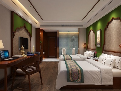 3d东南亚酒店主题客房模型