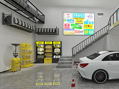 现代汽车4S店展厅模型3d模型