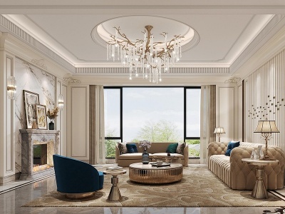 欧式古典家居客厅模型3d模型