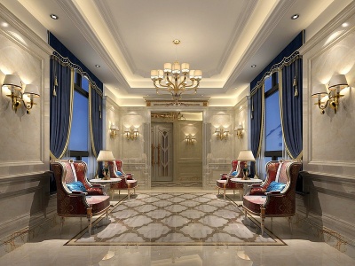欧式古典家居客厅模型3d模型