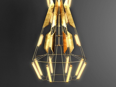 3d现代金属吊灯吊灯模型