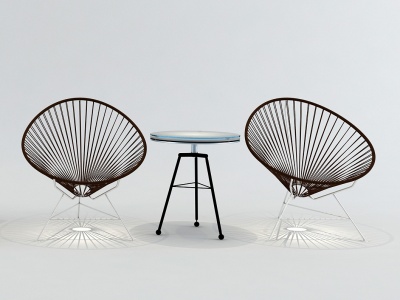 3d工业风休闲椅懒人椅茶几模型
