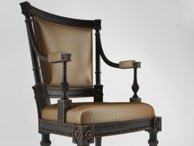 3d欧式古典欧式复古单椅模型