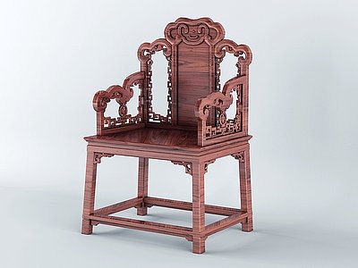 3d中式古典红木家具太师椅模型