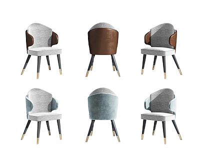 3d现代轻奢椅子单椅餐椅模型