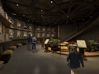 3d中式博物館展覽館模型