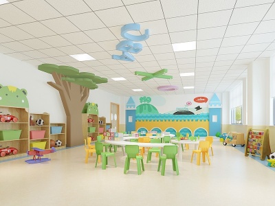3d现代幼儿园早教中心模型