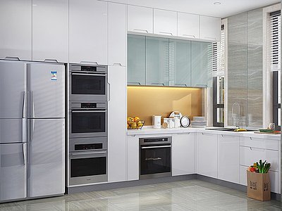 现代厨房厨房电器厨房用品模型3d模型