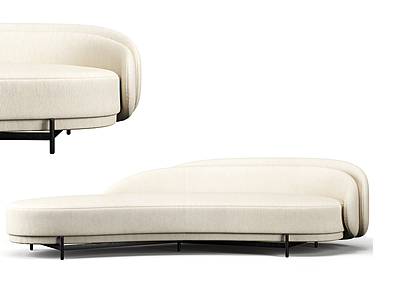 3d现代白色休闲沙发模型